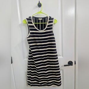 Max Studio Striped Black and White Sleeveless Dress